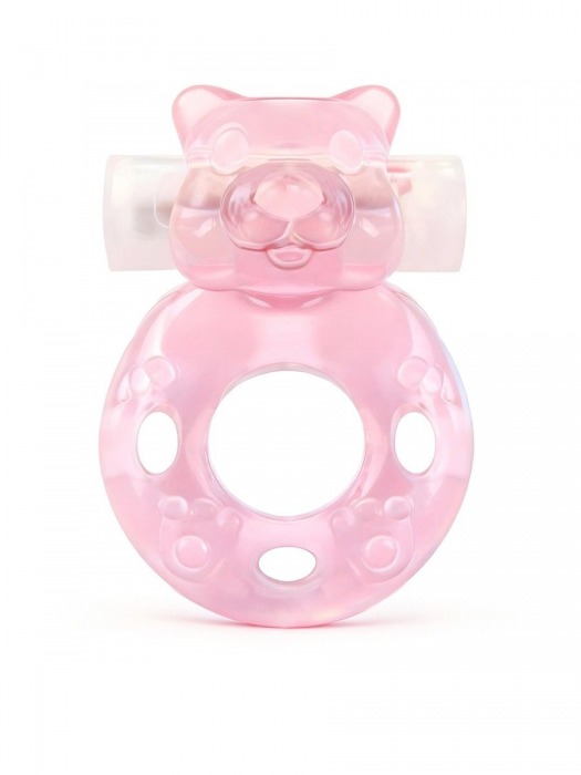 Розовое эрекционное виброкольцо в форме мишки - 1137 - в Томске купить с доставкой