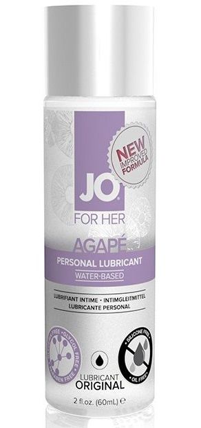 Лубрикант на водной основе для женщин JO AGAPE LUBRICANT ORIGINAL - 60 мл. - System JO - купить с доставкой в Томске