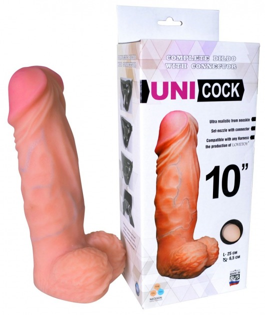 Фаллическая насадка Харнесс UNICOCK 10  - 25 см. - LOVETOY (А-Полимер) - купить с доставкой в Томске