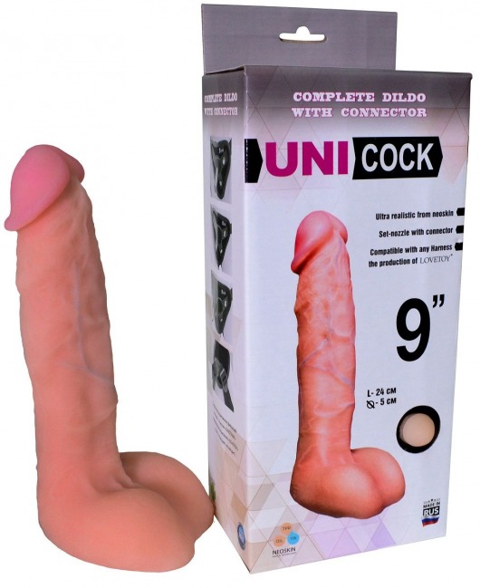 Фаллическая насадка Харнесс UNICOCK 9  - 24 см. - LOVETOY (А-Полимер) - купить с доставкой в Томске