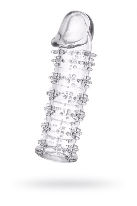 Гелевая прозрачная насадка с шипами - 12 см. - Toyfa Basic - в Томске купить с доставкой