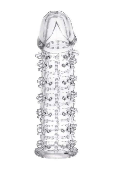 Гелевая прозрачная насадка с шипами - 12 см. - Toyfa Basic - в Томске купить с доставкой