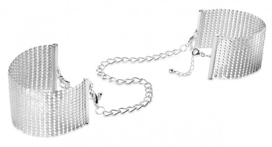 Серебристые наручники-браслеты Desir Metallique Handcuffs - Bijoux Indiscrets - купить с доставкой в Томске