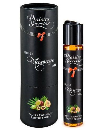 Массажное масло с ароматом экзотических фруктов Huile de Massage Gourmande Fruits Exotiques - 59 мл. - Plaisir Secret - купить с доставкой в Томске