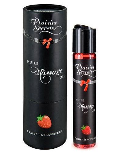 Массажное масло с ароматом клубники Huile de Massage Gourmande Fraise des Bois - 59 мл. - Plaisir Secret - купить с доставкой в Томске