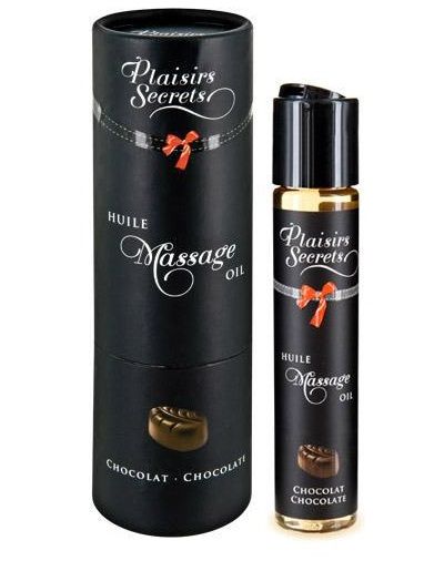 Массажное масло с ароматом шоколада Huile de Massage Gourmande Chocolat - 59 мл. - Plaisir Secret - купить с доставкой в Томске