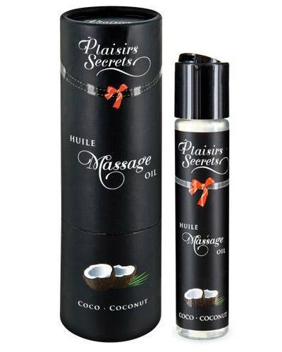 Массажное масло с ароматом кокоса Huile de Massage Gourmande Coco - 59 мл. - Plaisir Secret - купить с доставкой в Томске