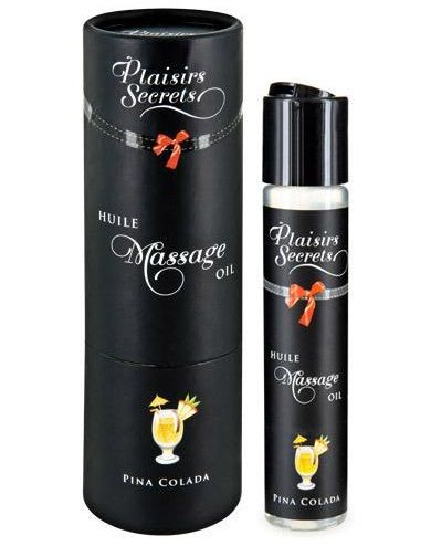 Массажное масло с ароматом пина колады Huile de Massage Gourmande Pina Colada - 59 мл. - Plaisir Secret - купить с доставкой в Томске