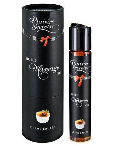 Массажное масло с ароматом крем брюле Huile de Massage Gourmande Creme Brulée - 59 мл. - Plaisir Secret - купить с доставкой в Томске