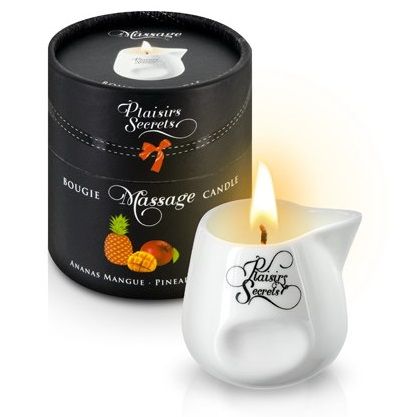 Массажная свеча с ароматом манго и ананаса Bougie de Massage Ananas Mangue - 80 мл. - Plaisir Secret - купить с доставкой в Томске