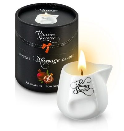 Массажная свеча с ароматом граната Bougie de Massage Gourmande Grenadine - 80 мл. - Plaisir Secret - купить с доставкой в Томске