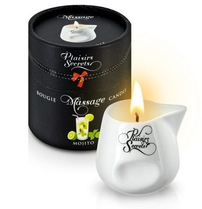 Массажная свеча с ароматом мохито Bougie de Massage Mojito - 80 мл. - Plaisir Secret - купить с доставкой в Томске