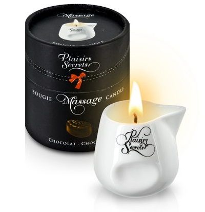 Массажная свеча с ароматом шоколада Bougie de Massage Gourmande Chocolat - 80 мл. - Plaisir Secret - купить с доставкой в Томске