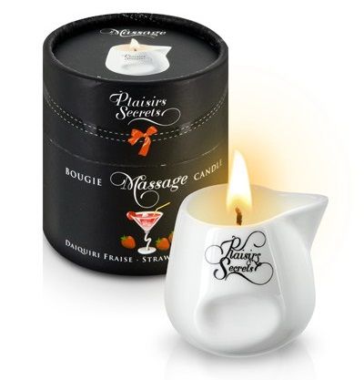 Массажная свеча с ароматом клубничного дайкири Bougie de Massage Daikiri Fraise - 80 мл. - Plaisir Secret - купить с доставкой в Томске