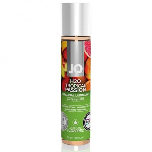 Смазка с ароматом тропических фруктов JO Flavored Tropical Passion - 30 мл. - System JO - купить с доставкой в Томске