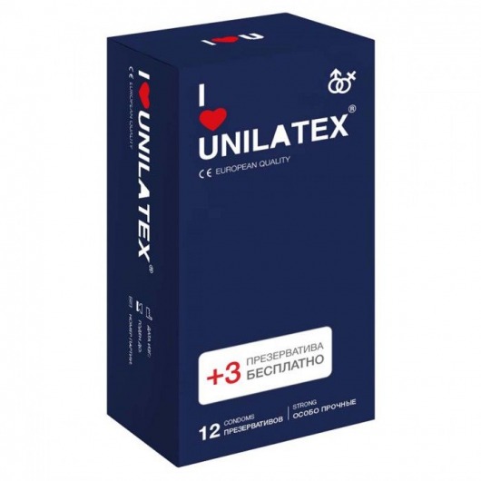Ультрапрочные презервативы Unilatex Extra Strong - 12 шт. + 3 шт. в подарок - Unilatex - купить с доставкой в Томске