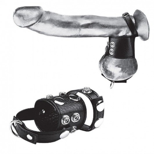 Утяжка на пенис и мошонку Cock Ring With 1.5  Ball Stretcher And Optional Weight Ring - BlueLine - купить с доставкой в Томске