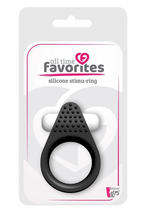 Чёрное эрекционное кольцо LIT-UP SILICONE STIMU RING 1 BLACK - Dream Toys - в Томске купить с доставкой
