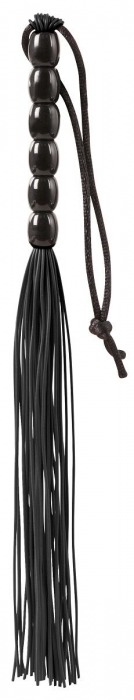 Чёрная мини-плеть из резины Rubber Mini Whip - 22 см. - Blush Novelties - купить с доставкой в Томске