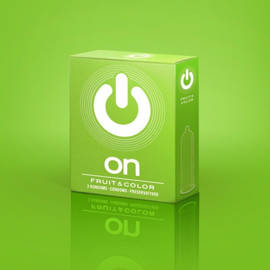 Цветные ароматизированные презервативы ON) Fruit   Color - 3 шт. - ON) - купить с доставкой в Томске