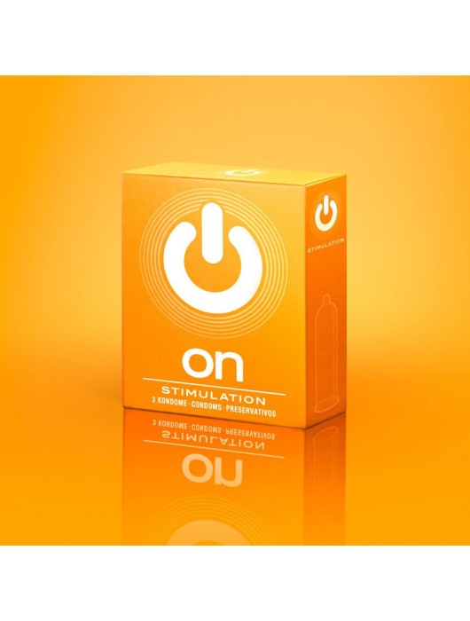 Презервативы ON) Stimulation с точками - 3 шт. - ON) - купить с доставкой в Томске