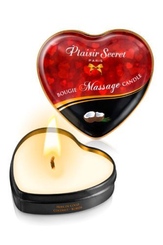 Массажная свеча с ароматом кокоса Bougie Massage Candle - 35 мл. - Plaisir Secret - купить с доставкой в Томске