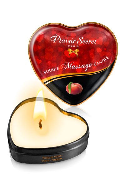 Массажная свеча с ароматом персика Bougie Massage Candle - 35 мл. - Plaisir Secret - купить с доставкой в Томске