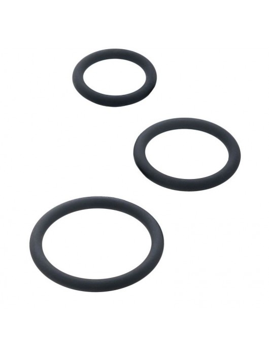 Набор из 3 чёрных эрекционных колец - ToyFa - в Томске купить с доставкой