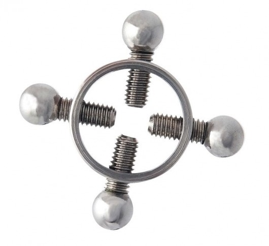 Серебристые зажимы для сосков на винтах - ToyFa - купить с доставкой в Томске