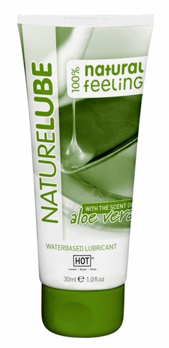 Смазка на водной основе с алоэ вера Nature Lube - 30 мл. - HOT - купить с доставкой в Томске