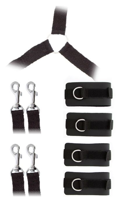 Комплект наручников и поножей LUXURIOUS BED RESTRAINT CUFF SET - Blush Novelties - купить с доставкой в Томске