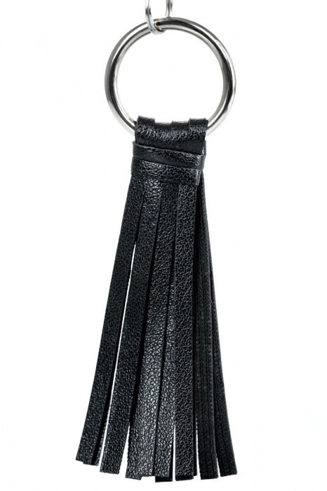 Черно-серебристые зажимы для сосков Theatre с кисточками - ToyFa - купить с доставкой в Томске