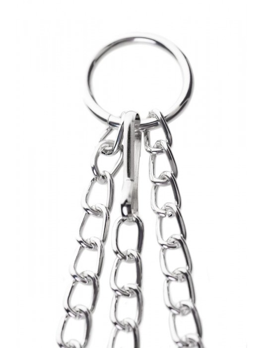 Серебристо-чёрные зажимы для сосков с кольцом для пениса TOYFA Metal - ToyFa - купить с доставкой в Томске