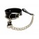 Черный ошейник с поводком из эко-кожи - БДСМ Арсенал - купить с доставкой в Томске Черный ошейник с поводком из эко-кожи - БДСМ Арсенал - купить с доставкой в Томске