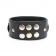 Черный кожаный ошейник с короткими шипами - БДСМ Арсенал - купить с доставкой в Томске